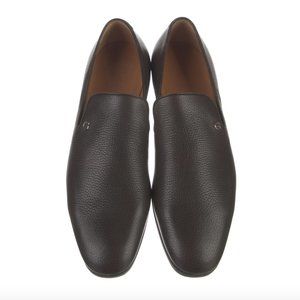 GUCCI MENS BROWN LEATHER LOAFERS